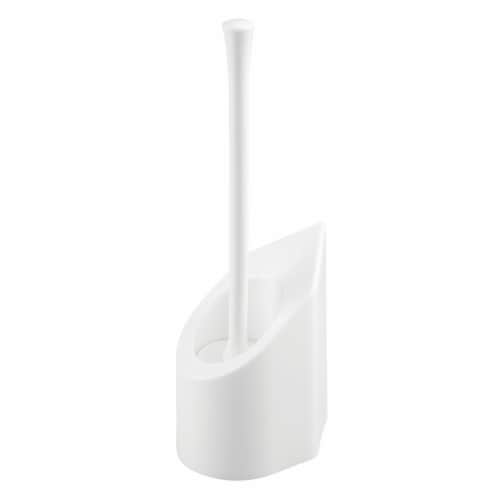 InterDesign Corner Toilet Bowl Brush - White Perspective: front