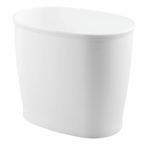 iDesign Kent Oval Waste Can - White Perspective: front