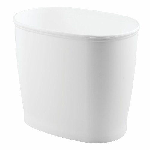 iDesign Kent Oval Waste Can - White Perspective: front