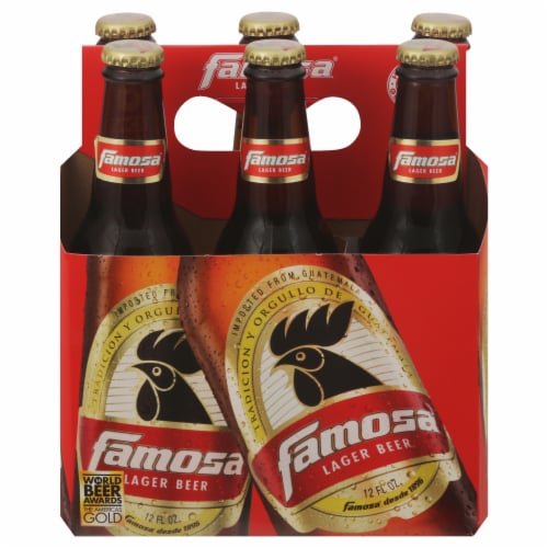Famosa Lager Beer Bottles Perspective: front