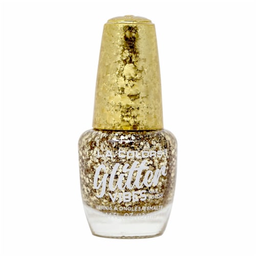 L.A. Colors Glitter Vibes Golden Glow Nail Polish Perspective: front