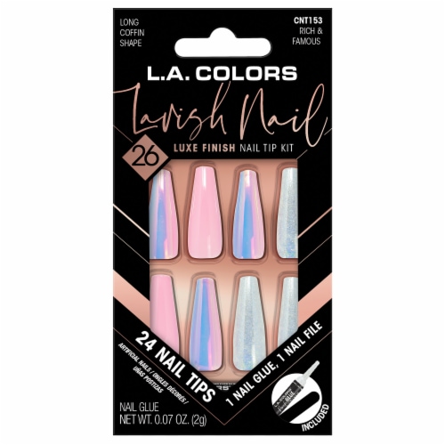 L.A. Colors Lavish Nail CNT153 Rich & Famous Nail Tip Kit Perspective: front