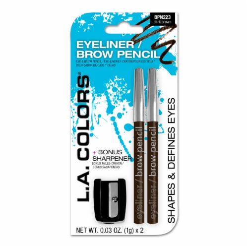 L.A. Colors Eyeliner and Brow Pencil with Sharpener - Dark Brown Perspective: front