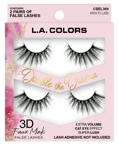 L.A. Colors Double the Drama 3D Faux Mink False Lashes- Wish to Lash Perspective: front