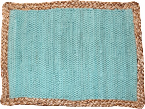 Metro Farmhouse Karur Placemat - Spearmint/Natural Perspective: front