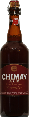 Chimay Ale Beer Single Bottle Perspective: front