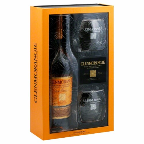 Glenmorangie The Original Highland Single Malt Scotch Whisky Gift Set Perspective: front