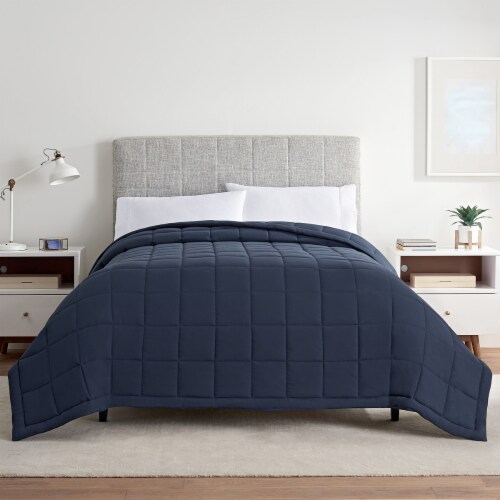 Serta Air Dry Down Alternative Blanket indigo king Perspective: front