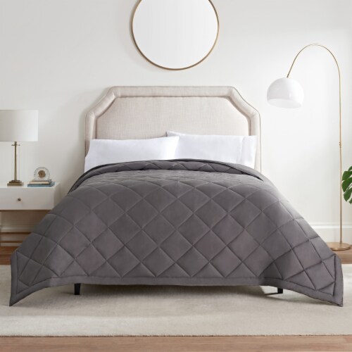 Serta Down Alternative Blanket charcoal grey full queen full