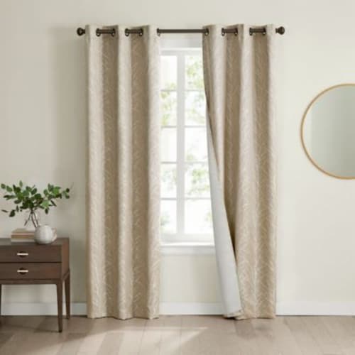 Eclipse Branches 84Inch Grommet 100 Blackout Window Curtain Panels in