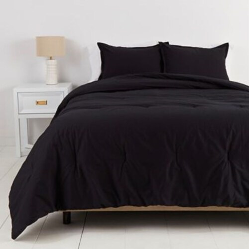 Garment Washed Solid Twin/Twin XL 2-Piece Comforter Set in Grey 