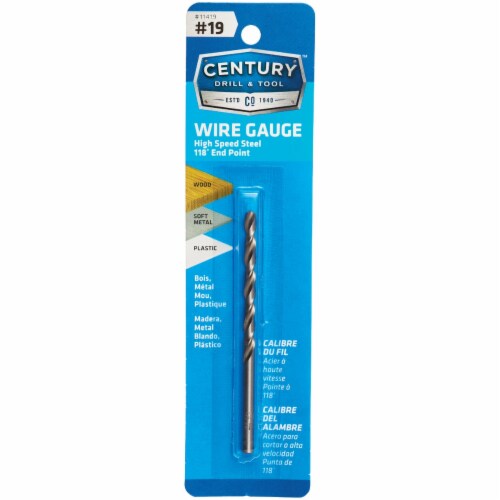 Century Drill & Tool Number 19 HSS Brite Drill Bit 11419 Perspective: front