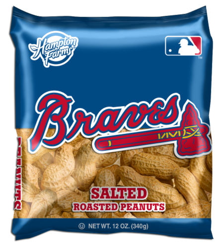 Hampton Farms Atlanta Braves Salted Roasted Peanuts Perspective: front