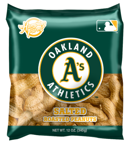 Hampton Farms Oakland A's Salted Roasted Peanuts Perspective: front