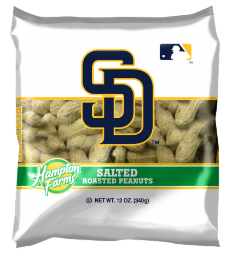 Hampton Farms San Diego Padres Salted Roasted Peanuts Perspective: front