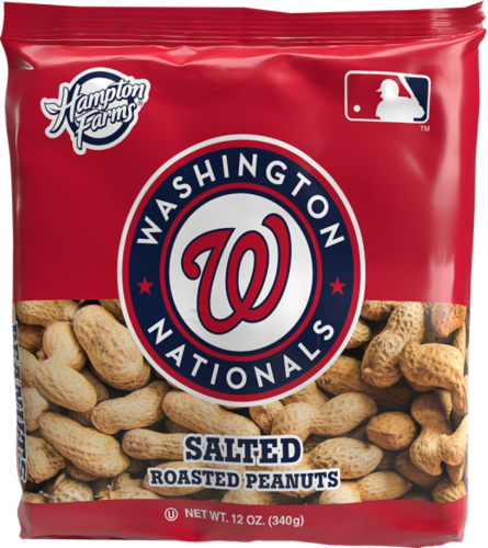 Hampton Farms Washington Nationals Salted In-Shell Peanuts Perspective: front