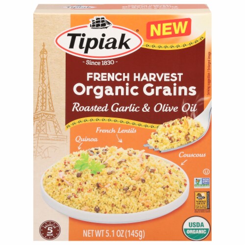 Tipiak Organic Grains Roasted Garlic & Olive Oil Grain Mix Perspective: front