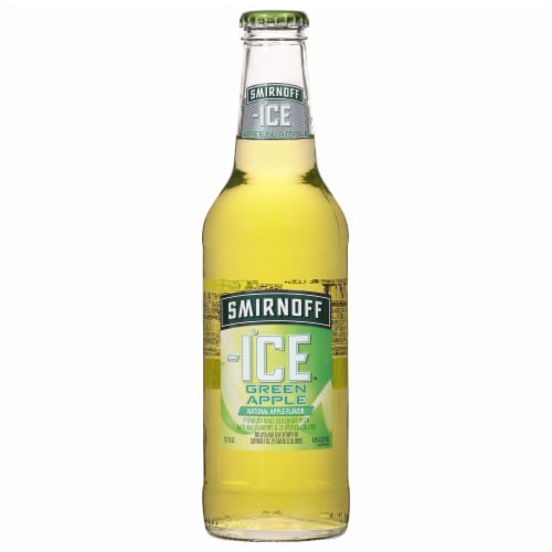 Smirnoff Ice Green Apple Flavored Hard Beverage Single Bottle Perspective: front