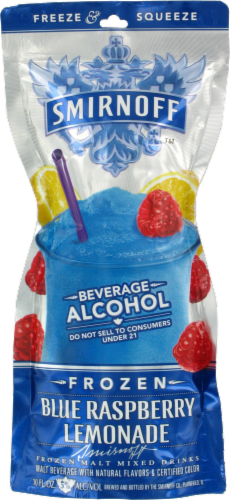 Smirnoff Blue Raspberry Lemonade Frozen Single Pouch Perspective: front