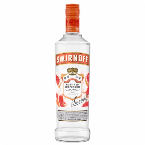 Smirnoff Ruby Red Grapefruit (Vodka Infused With Natural Flavors) Perspective: front