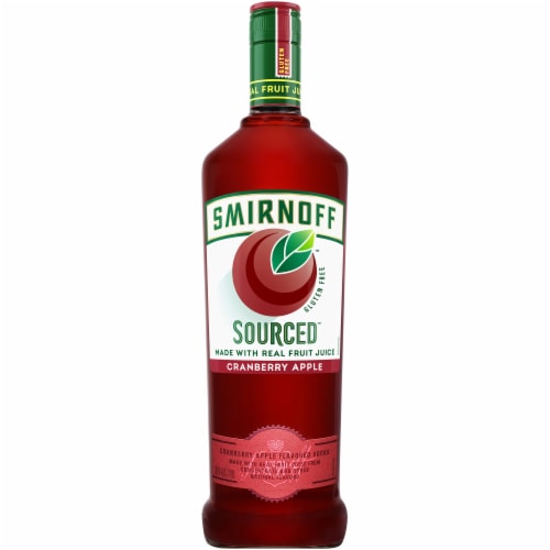 Smirnoff Sourced Cranberry Apple (Vodka Infused with Natural Flavors) Perspective: front