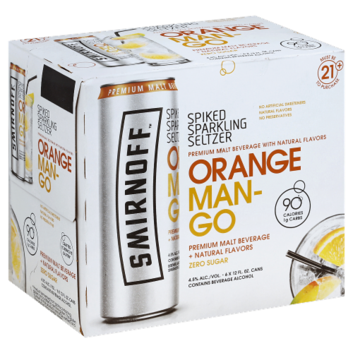 Smirnoff Orange Mango Spiked Sparkling Seltzer Perspective: front
