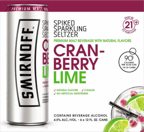 Smirnoff Cranberry Lime Spiked Sparkling Seltzer Perspective: front