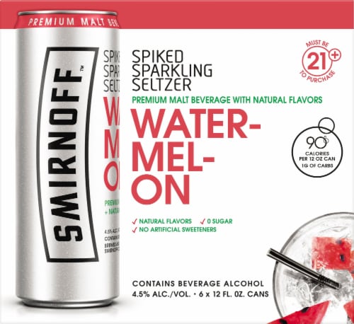 Smirnoff Watermelon Spiked Sparkling Seltzer Perspective: front