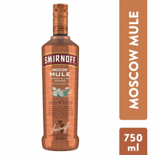 Smirnoff Moscow Mule Ginger & Lime (Vodka Infused with Natural Flavors) Perspective: front