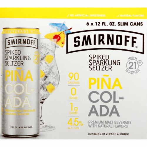 Smirnoff Pina Colada Spiked Sparkling Seltzer Perspective: front