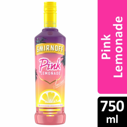Smirnoff Pink Lemonade (Vodka Infused With Natural Flavors) Perspective: front