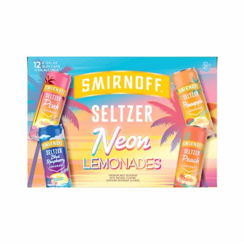 Smirnoff Pink Lemonade Spiked Seltzer Perspective: front