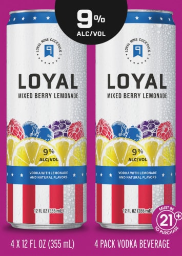 Loyal 9 Mixed Berry Lemonade Vodka Cocktail Perspective: front