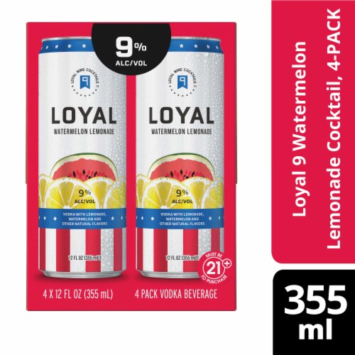Loyal 9 Watermelon Lemonade Vodka Cocktail Perspective: front