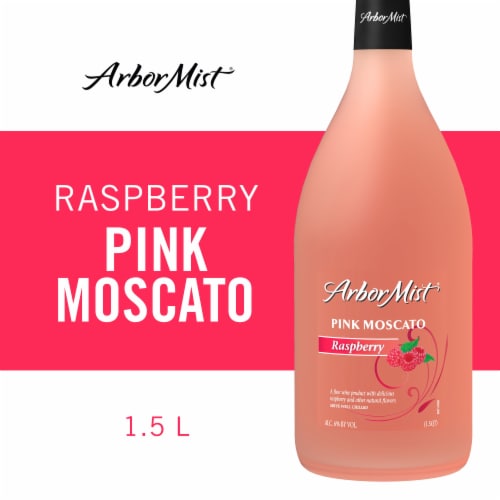 Arbor Mist Raspberry Pink Moscato Sweet Wine Perspective: front