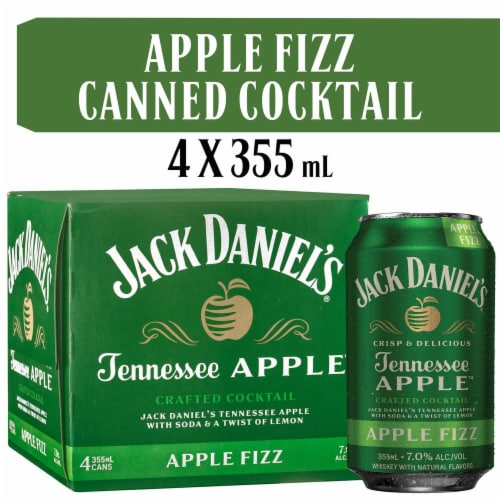Jack Daniel's Tennessee Apple Fizz Ready to Drink Whiskey Cocktail Perspective: front
