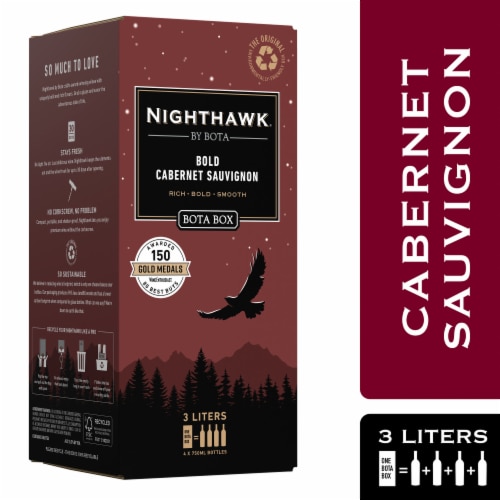 Nighthawk Black by Bota Box Bold Cabernet Sauvignon Red Wine Perspective: front