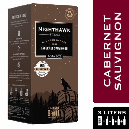 Nighthawk Black by Bota Box Bourbon Barrel Cabernet Sauvignon Red Wine Perspective: front