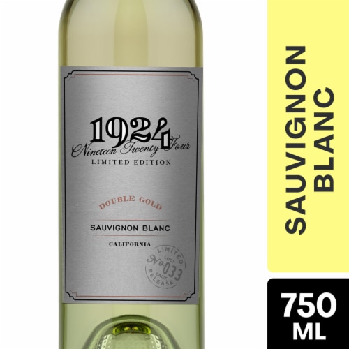 1924 Double Gold California Sauvignon Blanc White Wine Perspective: front