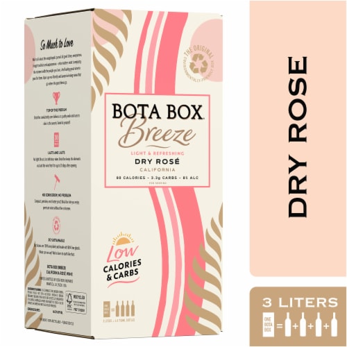 Bota Box Breeze Low Calorie Dry Rose Wine Perspective: front