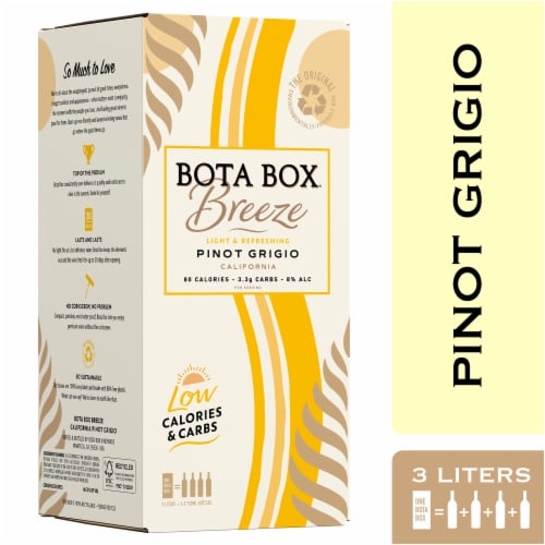 Bota Box Breeze Pinot Grigio White Wine Perspective: front