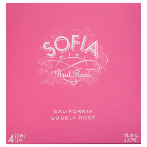 Sofia Brut Bubbly Rose Mini Cans Perspective: front