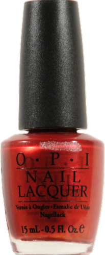 OPI An Affair Red In Square Nail Lacquer Perspective: front