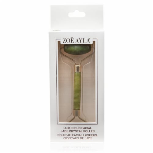 Zoe Ayla Luxurious Jade Crystal Facial Roller Perspective: front