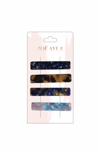 Zoe Ayala Long Marble Hair Clips Perspective: front