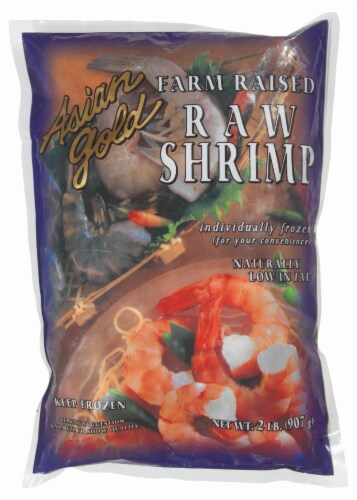 Jumbo 21/25 Ct White Raw Shrimp Perspective: front
