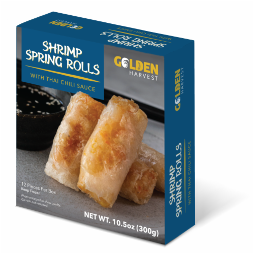 Golden Harvest Shrimp Spring Rolls With Thai Chili Sauce Perspective: front