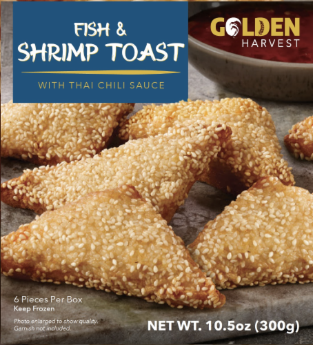 Golden Harvest Fish & Shrimp Toast With Thai Chili Sauce Perspective: front