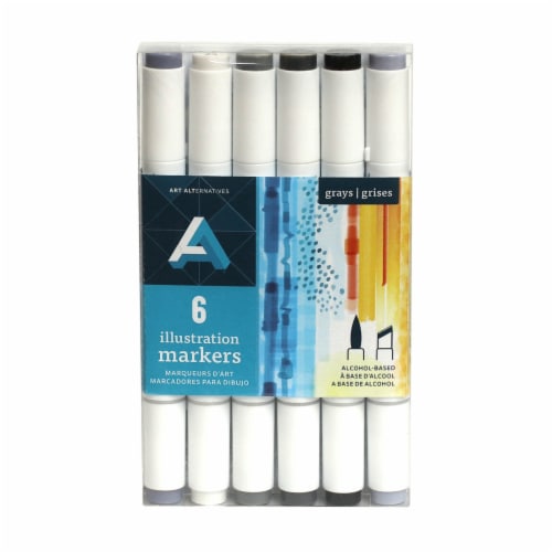 Art Alternatives Illustration Markers Set - Grays Perspective: front