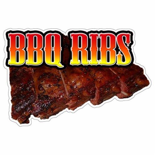 SignMission BBQ Ribs Concession Decal - Barbeque Restaurant Stand Got Perspective: front